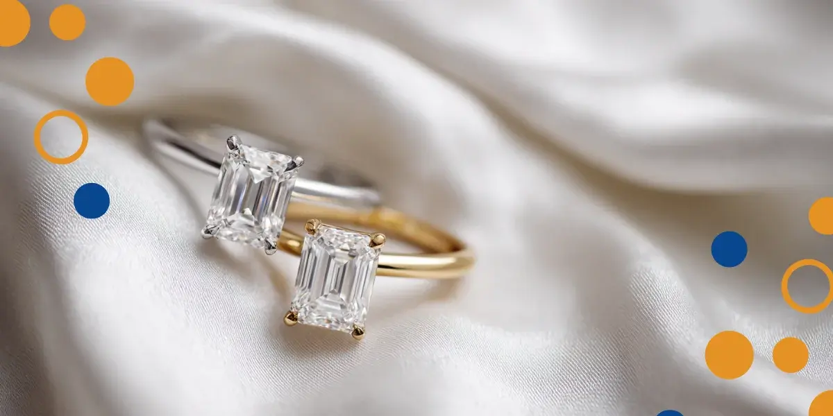 anillos corte esmeralda